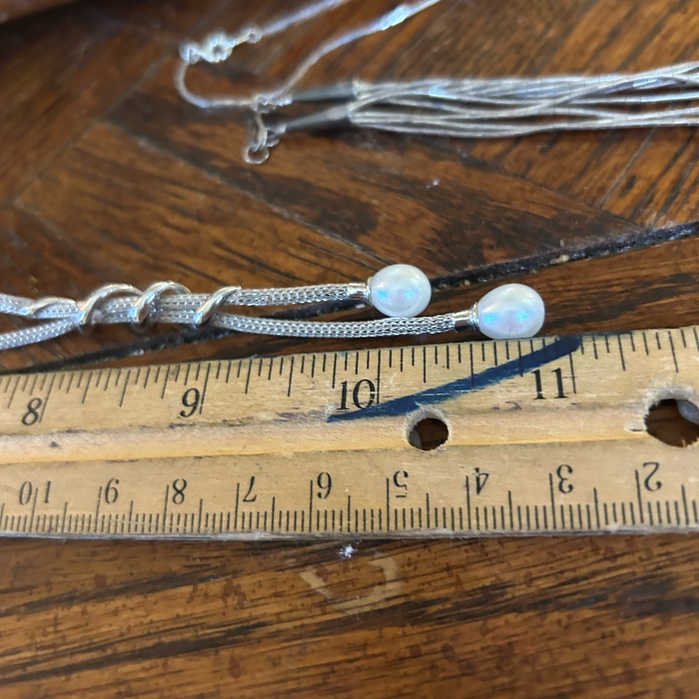 925 Sterling Vintage fabulous Pearl Necklace - Picture 4 of 4